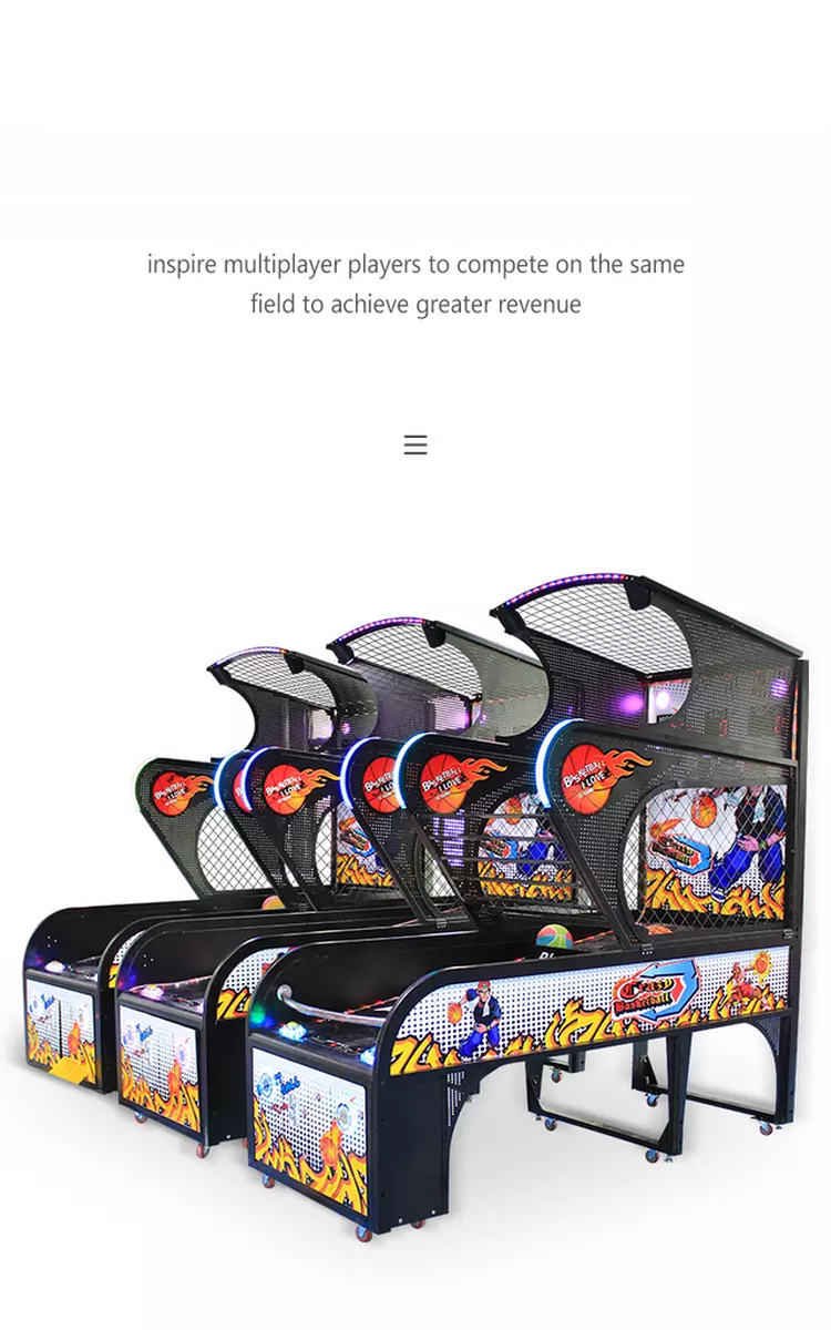 Game Center Coin Operated Street Basketball Game Machine Multi Plug Type