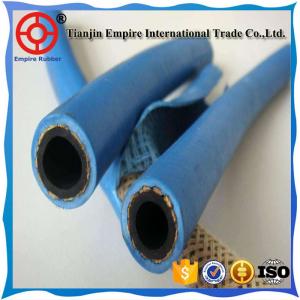 China Blue 15 mm  oxygen and acetylene delivery Twin Line Welding fiber woven flexible rubber Hose on sale