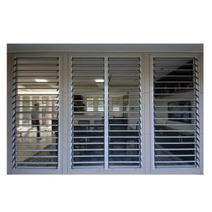 Quality Aluminum Fixed Rolling Shutter Louver Glass Door For Exterior Vertical for sale