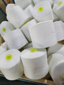 Quality 50S/2 100% Polyester Sewing Thread Raw White Spun Polyester Fiber Thread For Dyeing for sale