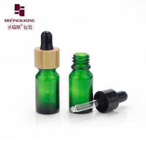 China 5ml in stock glass empty bamboo dropper small essential oil bottles on sale