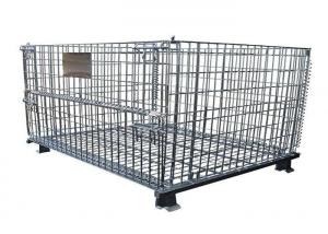 China Collapsible Medium Duty Wire Mesh Container 125mm Wheel on sale
