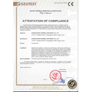 Zhangjiagang Sunswell Machinery Co., Ltd. Certifications