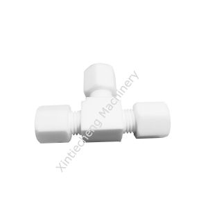Buy cheap Corrosion Resistant White PTFE T Joint Fitting -200 To 250 Degree Plastic T from wholesalers