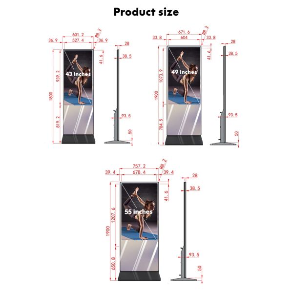 43" Fitness LCD Magic Mirror Touch Screen Kiosk With Motion Sensor