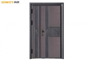 China Luxury House Wrought Iron Entry Doors With Tempered Glass Window on sale