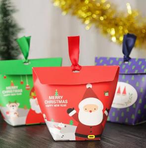 Quality 6*6*10cm Paper Christmas Gift Candy Box Santa Claus Printing for sale