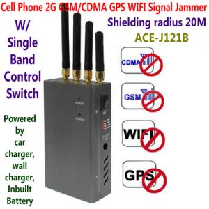 China 4 Antenna Handheld Cell Phone 2G GSM GPS WIFI Signal Jammer Blocker W/ Single Band Switch on sale