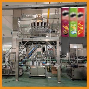 China Automatic Vacuum Potato Chips Tin Canning Machine Puffed Food Weighing And Filling System on sale