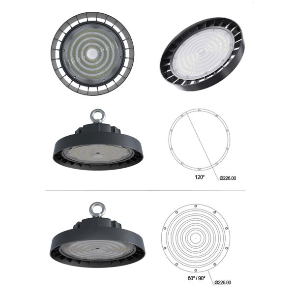 Isolated Driver UFO LED Mining High Bay Lights For Warehouse Logistic Center