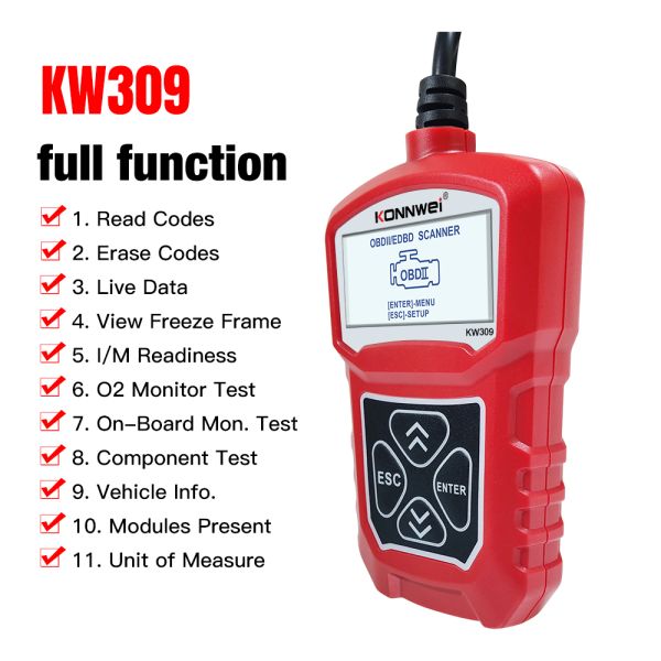 KW309 OBD2/OBDII Diagnostic Car Scanner &Code reader for all cars KONNWEI