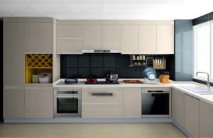 Quality ISO14001 Customized Luxury Laminate Kitchen Cabinet Set Acrylic White Kitchen Cabinets for sale