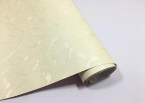 Quality No smell of paint Floral Self Adhesive Wallpaper , Warm White 60cm * 50m Per Roll for sale