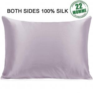 Quality Plain Dyed Purple 100 Pure Silk Pillowcase 19 Momme For Hair Non Toxic for sale