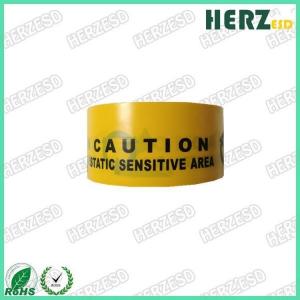 China PVC / PE Material ESD Warning Tape / ESD Caution Tape Yellow Color With Black Printing on sale