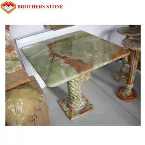 China Natural Stone Marble Polished green Onyx Marble Table on sale