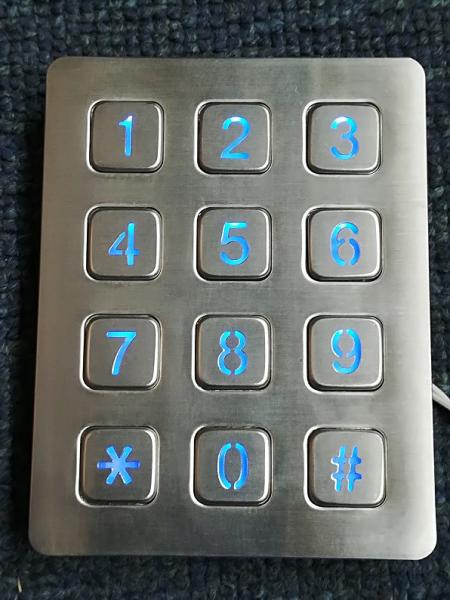 Buy Higher quality IP65 waterproof  access control illuminated numeric keypads with 12 keys at wholesale prices