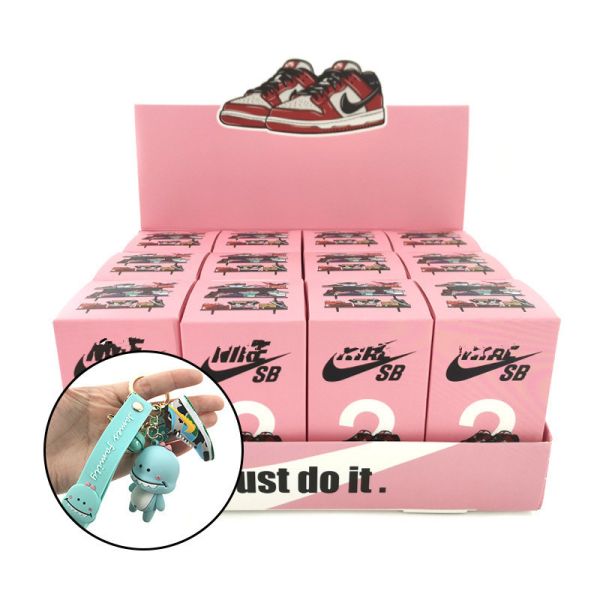 Hot Selling Surprise Blind Box Fancy Packaging Keychain AJ Shoe Mold and Transparent Acrylic Boxes series theme 12 pairs