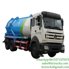 Beiben Septic Tanker Vacuum Truck / Sewer Cleaning Vehicles WhatsApp:+8615271357675