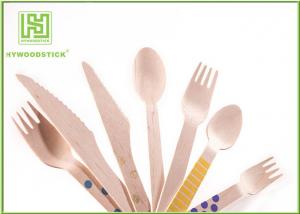 Quality Odorless Disposable Wooden Cutlery Set , Wooden Knife And Fork Set Bulk Packing for sale