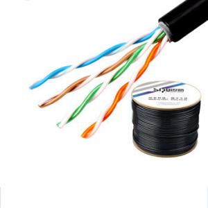 China 5.8MM black utp cat5e cable outdoor copper communication cat5e network cable on sale
