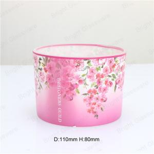 Quality Fashion wedding decorative glass candle container with decal logo for sale