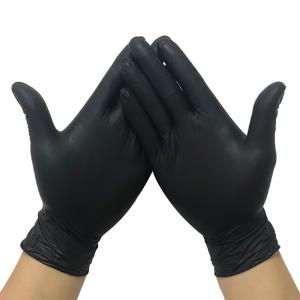 Quality Anti Puncture S-XL Black Sterile Nitrile Gloves For Hands Protection for sale