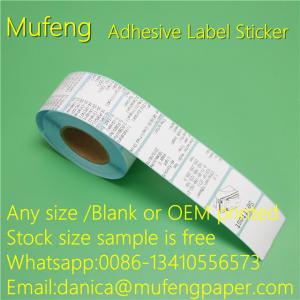 Quality Hot Melt Glue Adhesive Sticker Roll Direct Tehrmal Label With Blue Glassin for sale