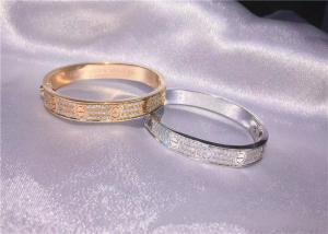 China 6.7mm Width Oval Diamond Bracelet Cartier Round Brilliant Cut 18K Gold wholesale jewelry china manufacturer on sale