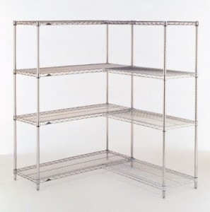 Buy cheap Heavy Duty Industrial Wire Mesh Shelving , Chrome Storage Shelves With Wheels from wholesalers