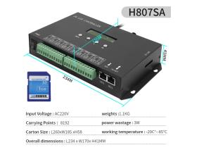 Quality DMX512 Programable SPI Led Controller H807SA 8192Pixels For DMX512 WS2811 WS2812B WS2815 APA102 Led Strip for sale