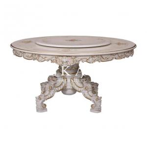 China Modern round rotating wood dining table LS-A107L-1 on sale