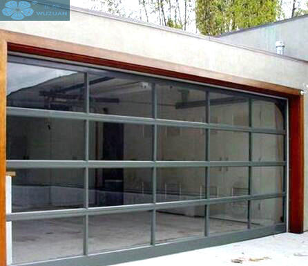 Transparent 220V 40mm Sliding Glass Garage Doors