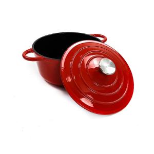 Quality Enamel Coating Cast Iron Dutch Oven Chemical Free With Two Handles for sale