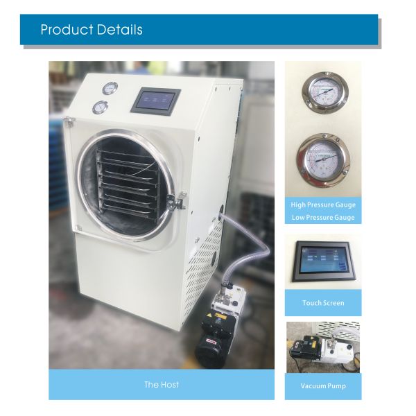 Small Scale Kitchen Freeze Dryer Lyophilizer Automatic Overheat Protection