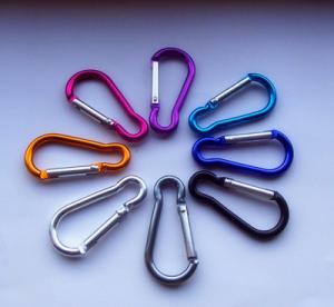 Quality Professional 6cm aluminum carabiner keychain hooks popular logo printed promotional gifts for sale