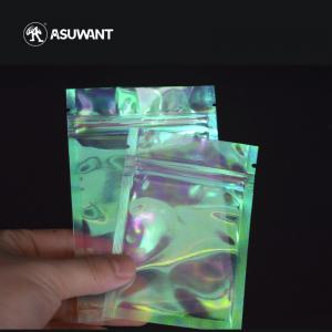 Quality MOPP Hologram Transparent Rainbow Film Bags Plastic Holographic Pouches for sale
