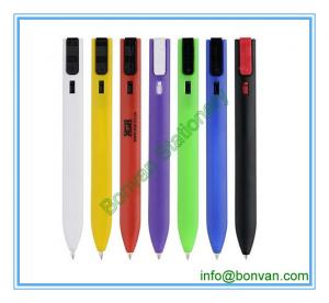 China plastic bookmark pen, hotel use simple flat pen,very cheap hotel pen on sale