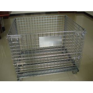 Buy cheap industrial welded wire mesh pallet wire cage wire mesh container storage from wholesalers