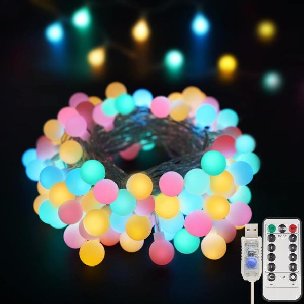 Buy LED String Lights 16 Color Changing Globe Balls Indoor String Light with Remote Multicolor Fairy Lights Strings at wholesale prices