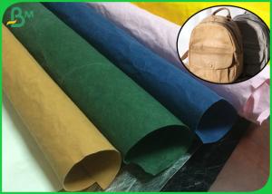 Quality 150cm Width 0.55mm Recycled Prewashed Kraft Fabric For School Bag Material for sale