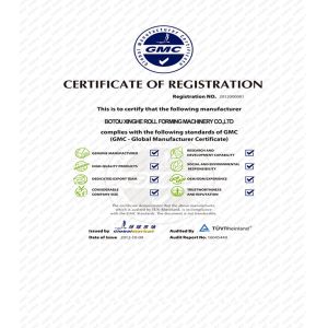 Xinghe Roll Forming Machinery Co.,Ltd Certifications