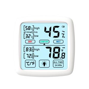 Quality Gray Lcd Indoor Thermometer Temperature And Humidity Monitor With Hygrometer Digital for sale