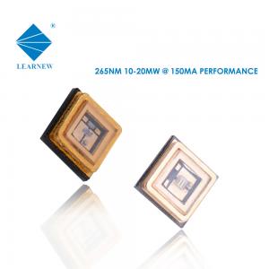 China 0.5W 255nm 260nm UVC LED Diode 50ma 6mw SMD UVC LED Quartz Glass Lens on sale