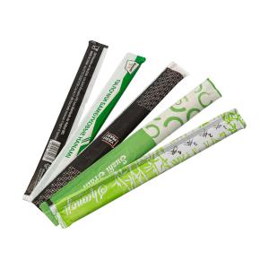 Quality Different Color Package Paper Wrapped Restaurant Bamboo Chopsticks for sale