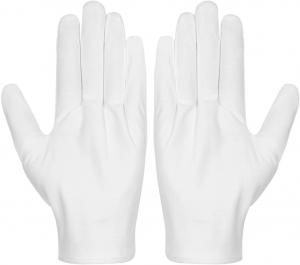 China Etiquette White Cotton Work Gloves  For Driving Abrasion Resistant on sale