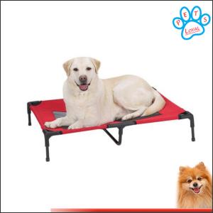 China Summer Portable Travel Dog's Pet Camping Elevated Steel-Framed Bed Cot with Knitted Fabric on sale
