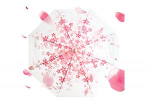 Quality Fashionable Ladies Pink Transparent Umbrella , Large Clear Dome Umbrella for sale