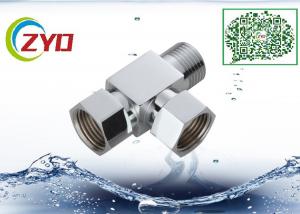 Quality 1/2MX1/2FX1/2F Brass Chrome Plated Three Way One Inlet Two Outlet Shower Faucet Diverter Bathroom Toilet Flushing Valve for sale