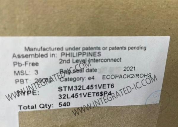 Buy Microcontroller MCU STM32L451VET6 Ultra-Low-Power Arm Cortex-M4 Microcontrollers at wholesale prices